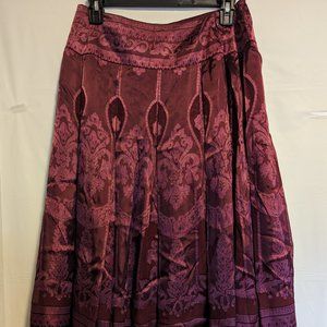 Coldwater Creek Cranberry Paisley Skirt size 6
